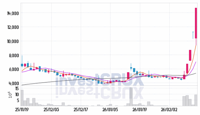유투바이오 주가 전망 핵심 자료, 오늘의 특징주 주가 차트 분석 2026.02.13