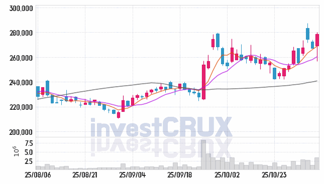 NAVER (035420) 주가 차트 : 2025.11.05